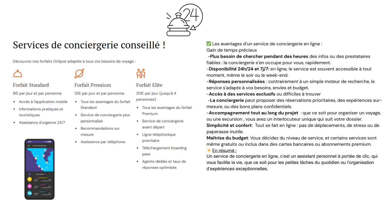 Les avantages dun service de conciergerie en ligne Gain de temps prcieux Plus besoin de chercher pendant des heures des infos ou des prestataires fiables la conciergerie sen occupe pour vou
